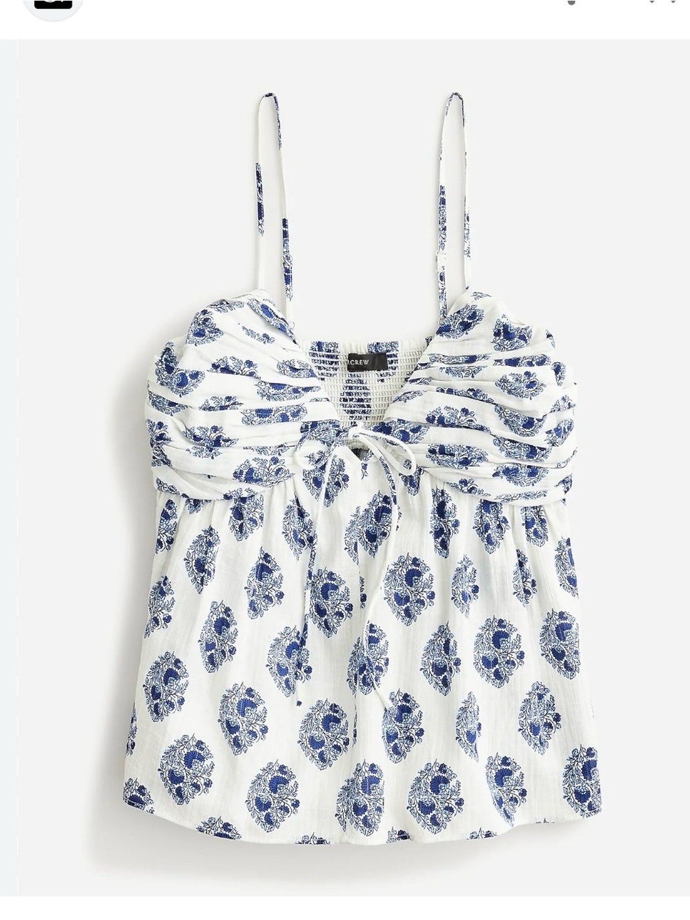 J. Crew Cream Cami with Blue Floral Print